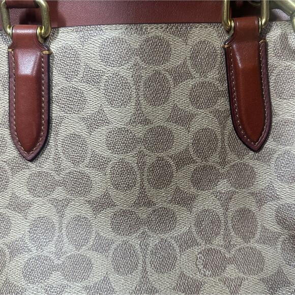 Coach Signature Logo Bond Bag Satchel Coated Canvas Brown Leather Purse 30949 - Picture 2 of 14